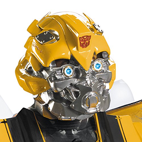 Disguise Men's Hasbro Transformers Age Of Extinction Movie Bumblebee Theatrical with Vacuform Plus 3D Costume, Black/yellow, X-Large/42-46