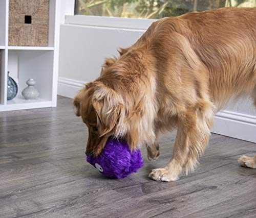 goDog Furballz Squeaky Plush Ball Dog Toy, Chew Guard Technology - Purple, Large