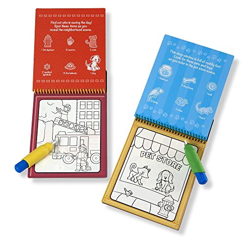 Melissa and Doug On the Go Water Wow! Reusable Water-Reveal Activity Pads, 2-pk, Vehicles, Animals - Party Favors, Stocking Stuffers, Travel Toys For Toddlers, Mess Free Coloring Books For Kids Ages 3+