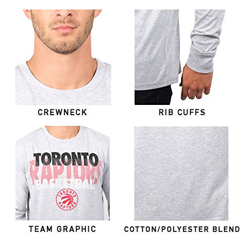 Ultra Game NBA Miami Heat Mens Supreme Long Sleeve Pullover Tee Shirt, Heather Gray, Small