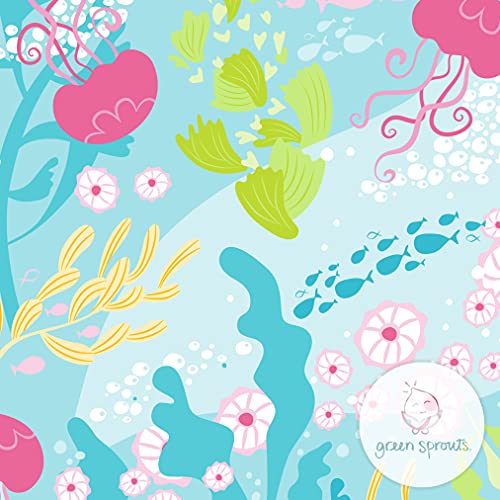 i play. Baby Girls' Ruffle Snap Reusable Absorbent Swim Diaper, Aqua Coral Reef, 12 Months