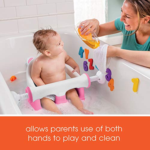 Summer My Bath Seat for Sit-Up Baby Bathing, Backrest for Assisted Sitting, Easy Setup and Storage, Pink