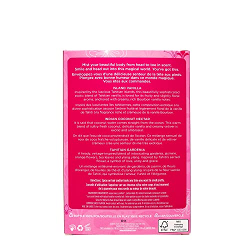 Pacifica Beauty | Wanderlust Hair Perfume and Body Spray Trial Set | Featuring Island Vanilla Mini | 3 Scents | Fragrance Sampler Gift Set | Natural + Essential Oils | Clean | Vegan + Cruelty Free