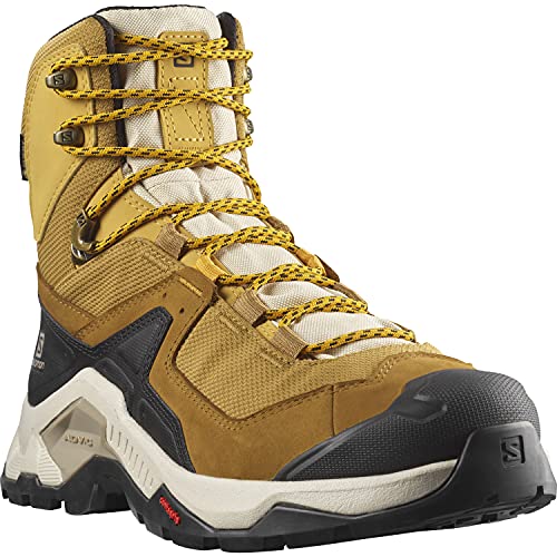 Salomon Quest Element Gore-TEX Hiking Boots for Men, Cumin/Bleached Sand/Saffron, 9.5