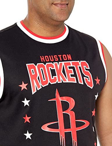 Ultra Game NBA Houston Rockets Mens Jersey Sleeveless Muscle T-Shirt, Black, Large