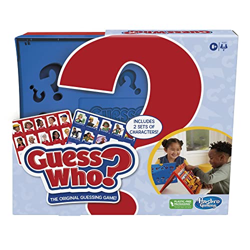 Guess Who? Original, Easy to Load Frame, Double-Sided Character Sheet, 2 Player Board Games for Kids, Guessing Games for Families, Ages 6 and Up