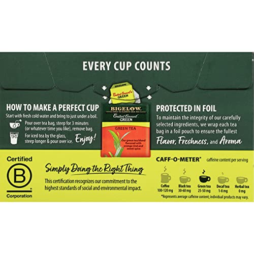 Bigelow Constant Comment Green Tea, Caffeinated, 20 Count (Pack of 6) 120 Total Tea Bags