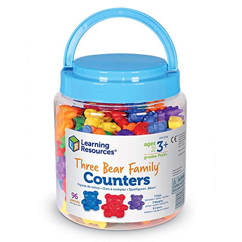 Learning Resources Three Bear Family Counters - 96 Pieces. Ages 3+ Preschool Learning Toys, Counting Toys for Toddler, Social Emotional Learning Toys, Therapy Tool