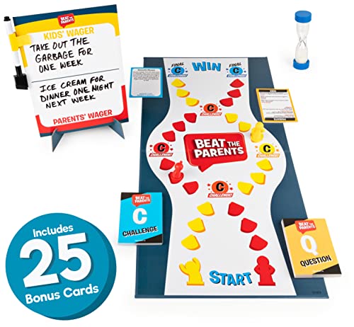 Spin Master Beat The Parents Classic Family Trivia Game, Kids Vs Parents, with 25 Bonus Cards for Ages 6 and up (Amazon Exclusive)