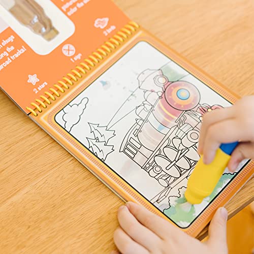 Melissa and Doug On the Go Water Wow! Reusable Water-Reveal Activity Pads, 2-pk, Vehicles, Animals - Party Favors, Stocking Stuffers, Travel Toys For Toddlers, Mess Free Coloring Books For Kids Ages 3+