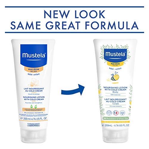 Mustela Baby Nourishing Lotion â€“ Daily Body Lotion for Dry Skin - with Natural Avocado, Cold Cream and Beeswax - 6.76 fl. oz. (Pack of 1)