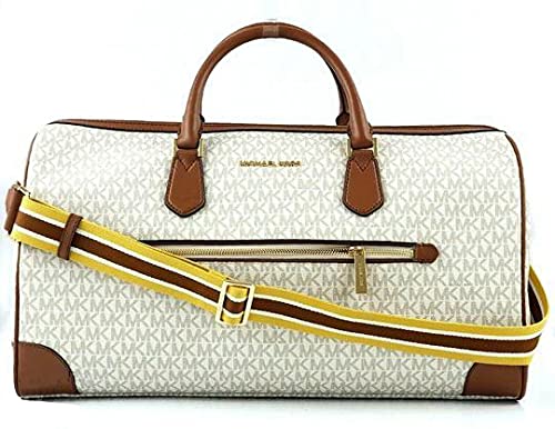 Michael Kors Travel Large Duffle Bag in PVC Signature (vanilla)