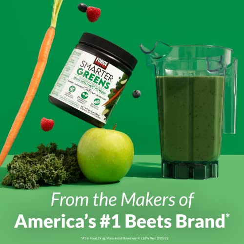 Force Factor Smarter Greens Daily Wellness Powder to Support Energy, Immunity and Digestion, Greens Powder, Superfood Powder with Vitamins, Minerals, and Probiotics, Naturally Unflavored, 30 Servings