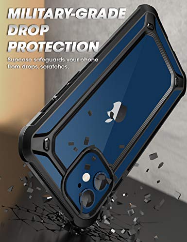 SUPCASE Unicorn Beetle EXO Pro Series Case for iPhone 12 Mini (2020 Release) 5.4 Inch, with Built-in Screen Protector Premium Hybrid Protective Clear Bumper Case (Black)