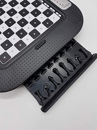 Lexibook Chessman® FX, Electronic Chess Game with Tactile Keyboard and Light and Sound Effects, 32 Pieces, 64 Levels of Difficulty, Family Board Game, Black/Grey, CG1335