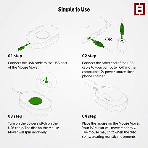 TECH8 USA, Undetectable Mouse Mover, Jiggler- Made in Texas with US and Imported Parts- No Software, Moves Mouse Automatically, Keeps PC Active- Variant