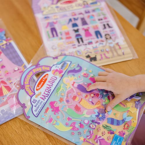 Melissa and Doug Puffy Sticker Activity Books Set: Dress-Up, Princess, Mermaid - 208 Reusable Stickers - Dress Up Doll Stickers, Restickable Puffy Sticker Books For Kids Ages 4+- FSC-Certified Materials