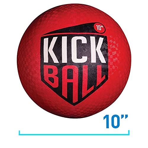 Franklin Sports Rubber Kickball - Kids Playground Ball for Dodgeball + Kickball - 10' Bouncy Ball for Outdoor Games - Red