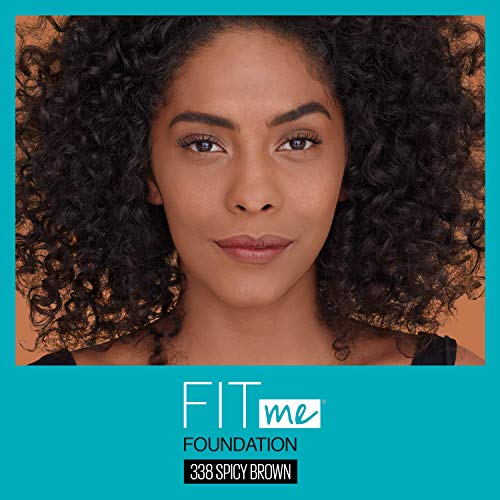 Maybelline Fit Me Matte + Poreless Liquid Oil-Free Foundation Makeup, Spicy Brown, 1 fl; oz