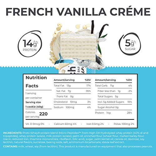 Power Crunch Protein Wafer Bars, High Protein Snacks with Delicious Taste, French Vanilla Creme, 1.4 Ounce (12 Count)