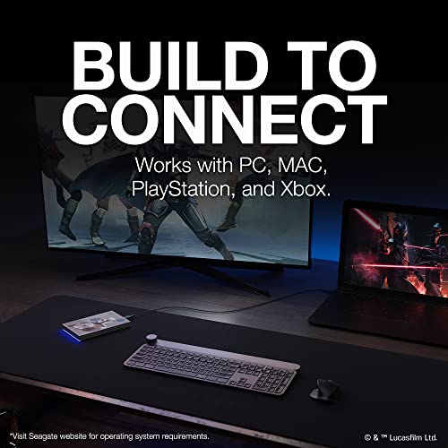 Seagate The Mandalorian Drive Special Edition FireCuda External Hard Drive 2TB Officially-Licensed - 2.5 Inch USB 3.2 Gen 1 Blue LED RGB lighting with Rescue Services (STKL2000405)