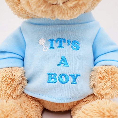 GUND It’s a Boy T-Shirt Teddy Bear Stuffed Animal Plush, Blue, 12”, Tan (15418)
