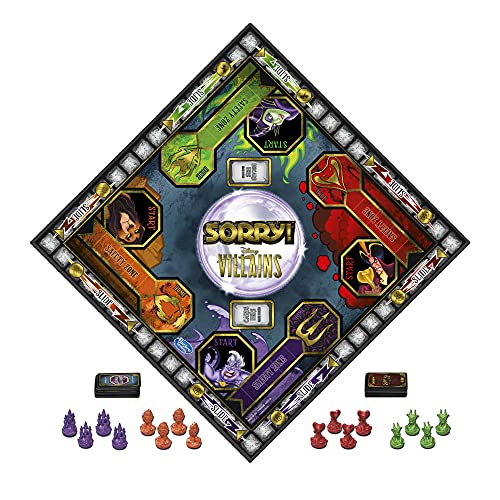 Hasbro Gaming Sorry! Board Game: Disney Villains Edition Kids, Family Games for Ages 6 and Up (Amazon Exclusive) , Green