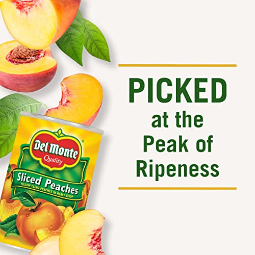 Del Monte MONTE Yellow Cling Sliced Peaches in Heavy Syrup, Canned Fruit,15.25 Ounce (Pack of 12) Can 51085