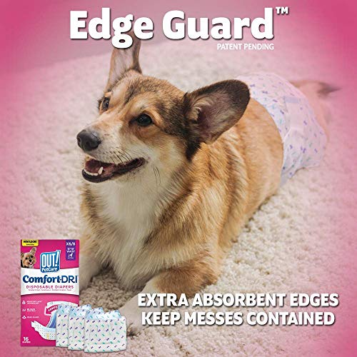 OUT! Pet Care Disposable Female Dog Diapers | Absorbent with Leak Proof Fit | Medium/Large, 14 Count