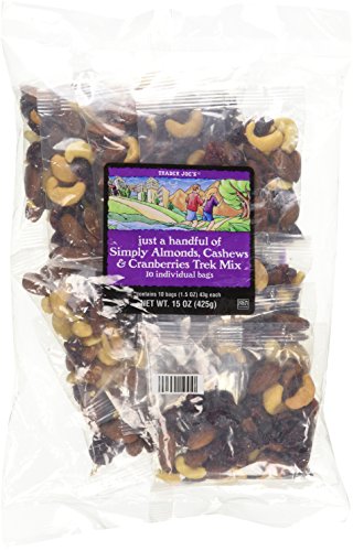 Trader Joe's Just A Handful of Simply The Best Almonds, Cashews and Cranberries Trek Mix 10 Individual Bags