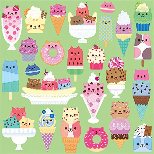 Mudpuppy Cat Cafe 500 Piece Jigsaw Puzzle for Families and Adults, Colorful Cat Puzzle with Illustrations of Cats and Desserts, Multicolor (0735355851)