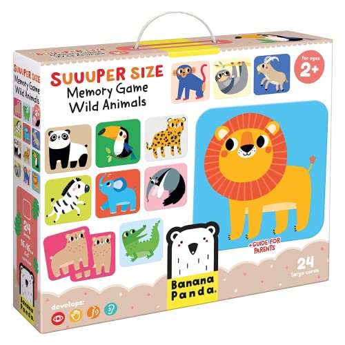 Banana Panda - Suuuper Size Memory Game Wild Animals - Educational Matching Activity for Kids Ages 2 Years +