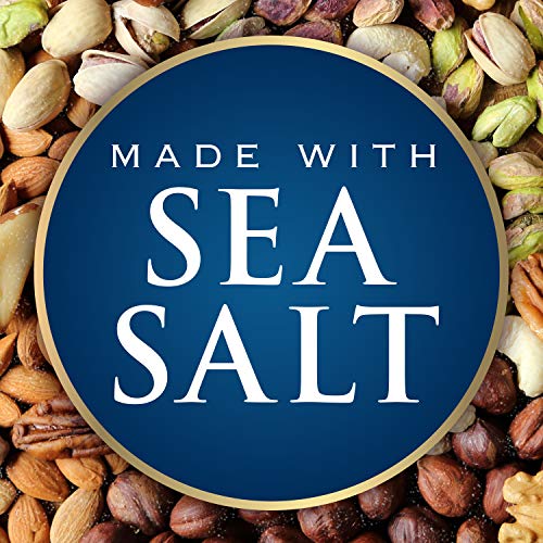 PLANTERS Deluxe Mixed Nuts with Sea Salt, 27 oz. Resealable Container - Variety Mixed Nuts Snacks with Cashews, Almonds, Pecans, Pistachios and Hazelnuts - Energy Boost - Kosher