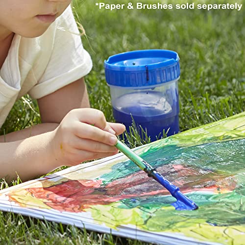 Melissa and Doug Spill-Proof Paint Cups - 4-Pack, Airtight Seal, Snap Lids - Kid-Safe Reusable No-Spill Paint Cups Storage Containers