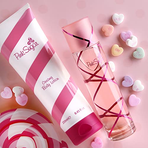 Pink Sugar Candy Dream 3 Pc Gift Set for Women, Travel Size, Eau de Toilette Perfume for Women, Body Lotion + Shower Gel