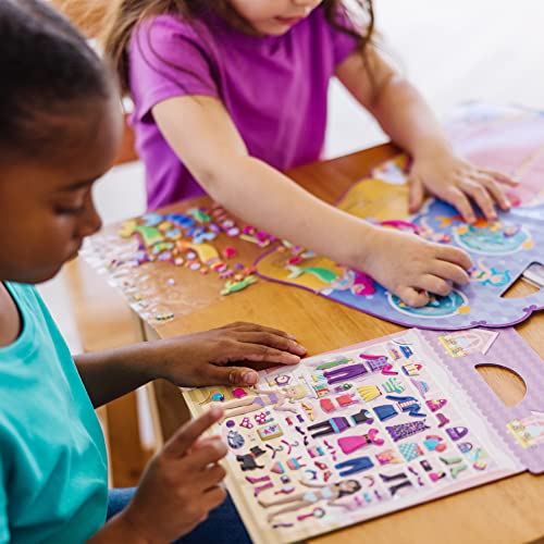 Melissa and Doug Puffy Sticker Activity Books Set: Dress-Up, Princess, Mermaid - 208 Reusable Stickers - Dress Up Doll Stickers, Restickable Puffy Sticker Books For Kids Ages 4+- FSC-Certified Materials