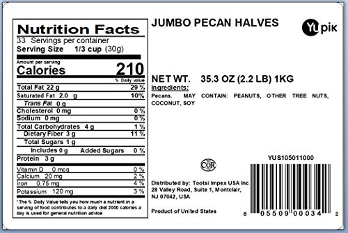 Yupik Nuts Pecan Halves, 2.2lb