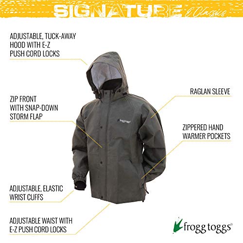 Frogg Toggs Bull Frogg Waterproof Rain Jacket, Stone, Medium