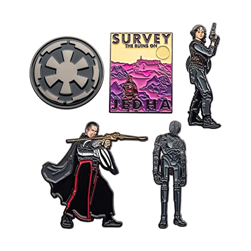 STAR WARS Adventure Across The Galaxy: Survey The Runs On Jedha Metal-Based and Enamel 6 Pin Set with Officially Licensed Box (Amazon Exclusive). Pin Set Color: Multicolor.