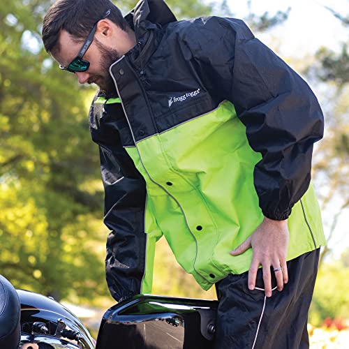 Frogg Toggs Road Toad Reflective Waterproof Rain Jacket, Black, Medium