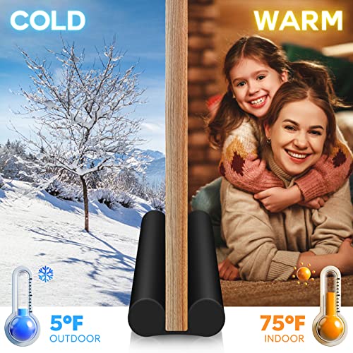 MAXTID Large Door Draft Stopper 36 Inch Under Door Draft Noise Blocker Black Gap Stoppers Entry Door Draft Guard for Bottom of Doors Adjustable Twin Door Draft