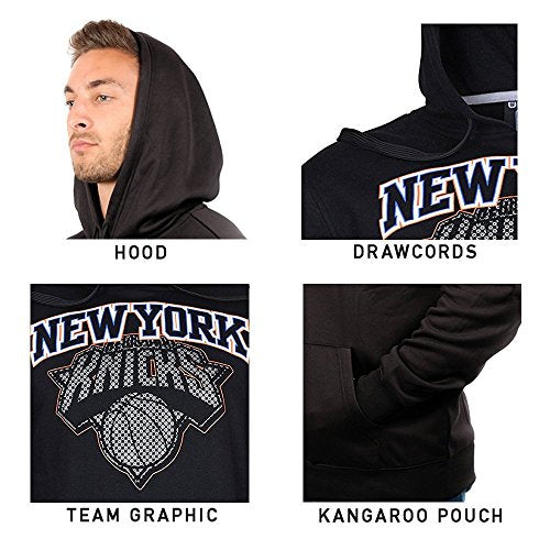 Ultra Game GHM1867F Men's NBA Fleece Hoodie Pullover Sweatshirt Primo Metallic, Boston Celtics, Black, Small