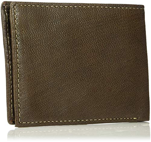 Timberland mens Genuine Leather Rfid Blocking Passcase Security Wallet Billfold, Dark Brown, One Size US