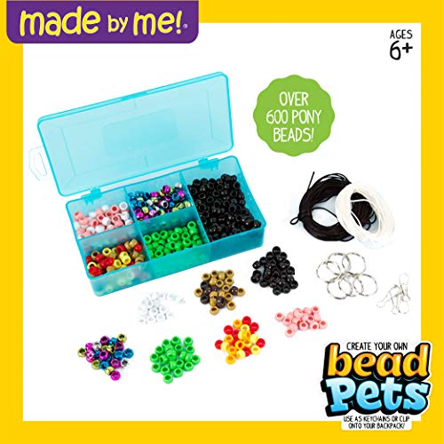 Made By Me Create Your Own Bead Pets by Horizon Group Usa, Includes Over 600 Pony Beads, 6 Key Rings, Storage Box and Much More