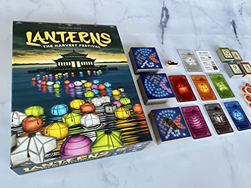 Lanterns: The Harvest Festival, Fast Paced Card Game Set, 2-4 Players, 30 Min Playing Time, Place Tiles to Adorn the Palace Lake with Floating Lanterns, Earn the Most Honor Before the Festival Begins