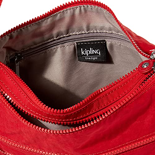 Kipling womens WomenÂ’s Alvar Bag, Super Light, Durable Messenger Bag, Nylon Shoulder Crossbody Bag, Red Rouge, Medium US