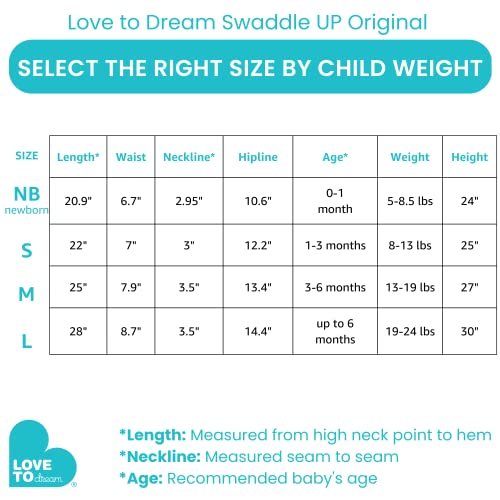 Love to Dream Swaddle UP Self-Soothing Sleep Sack 13-19 lbs, Dramatically Better Sleep, Snug Fit Calms Startle Reflex, 1.0 TOG, Rainbow, Medium
