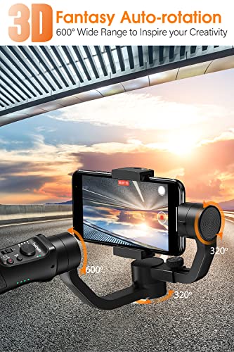 Gimbal Stabilizer for Smartphone, 3-Axis Phone Gimbal for Android and iPhone 14,13,12 PRO, Stabilizer for Video Recording with Face/Object Tracking, 600 °Auto Rotation - hohem iSteady Mobile Plus
