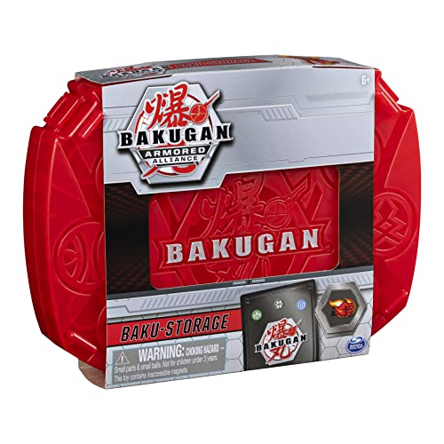 Bakugan, Baku-Storage Case With Dragonoid Collectible Action Figure And Trading Card, Red