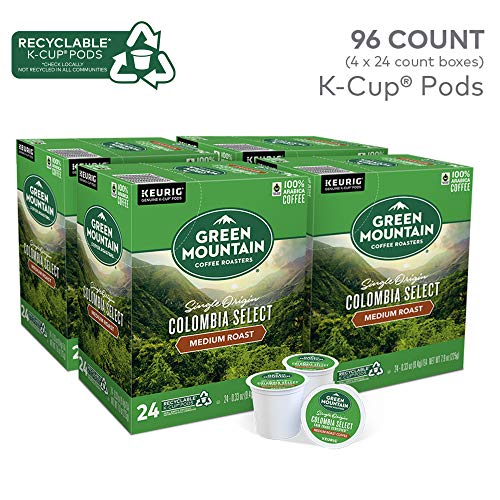 Green Mountain Coffee Roasters Colombia Select, Single-Serve Keurig K-Cup Pods, Medium Roast Coffee Pods, 96 Count